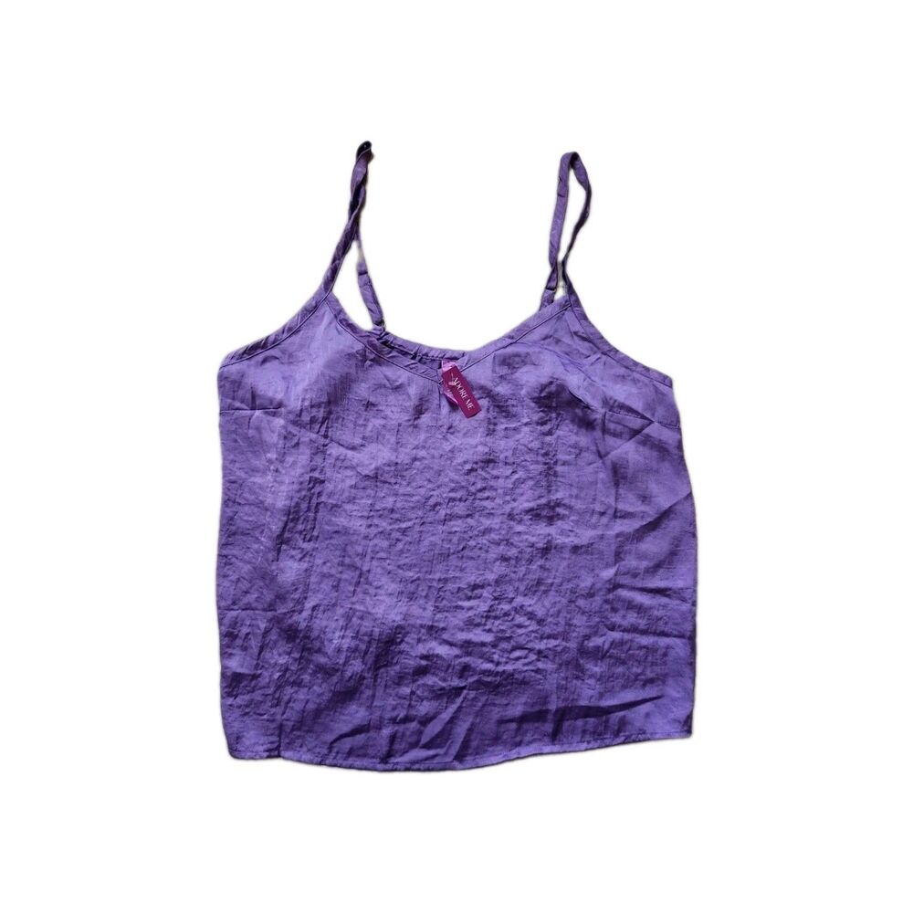 NWT Adore Me Satin Cami XL Sleepwear Lingerie V Neck Relaxed Fit Purple